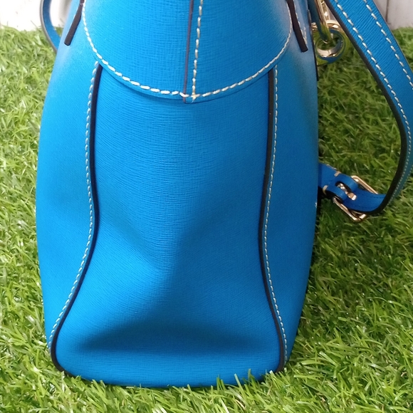 Bright Blue Dooney & Bourke Saffiano Leather Tote - Picture 11 of 17